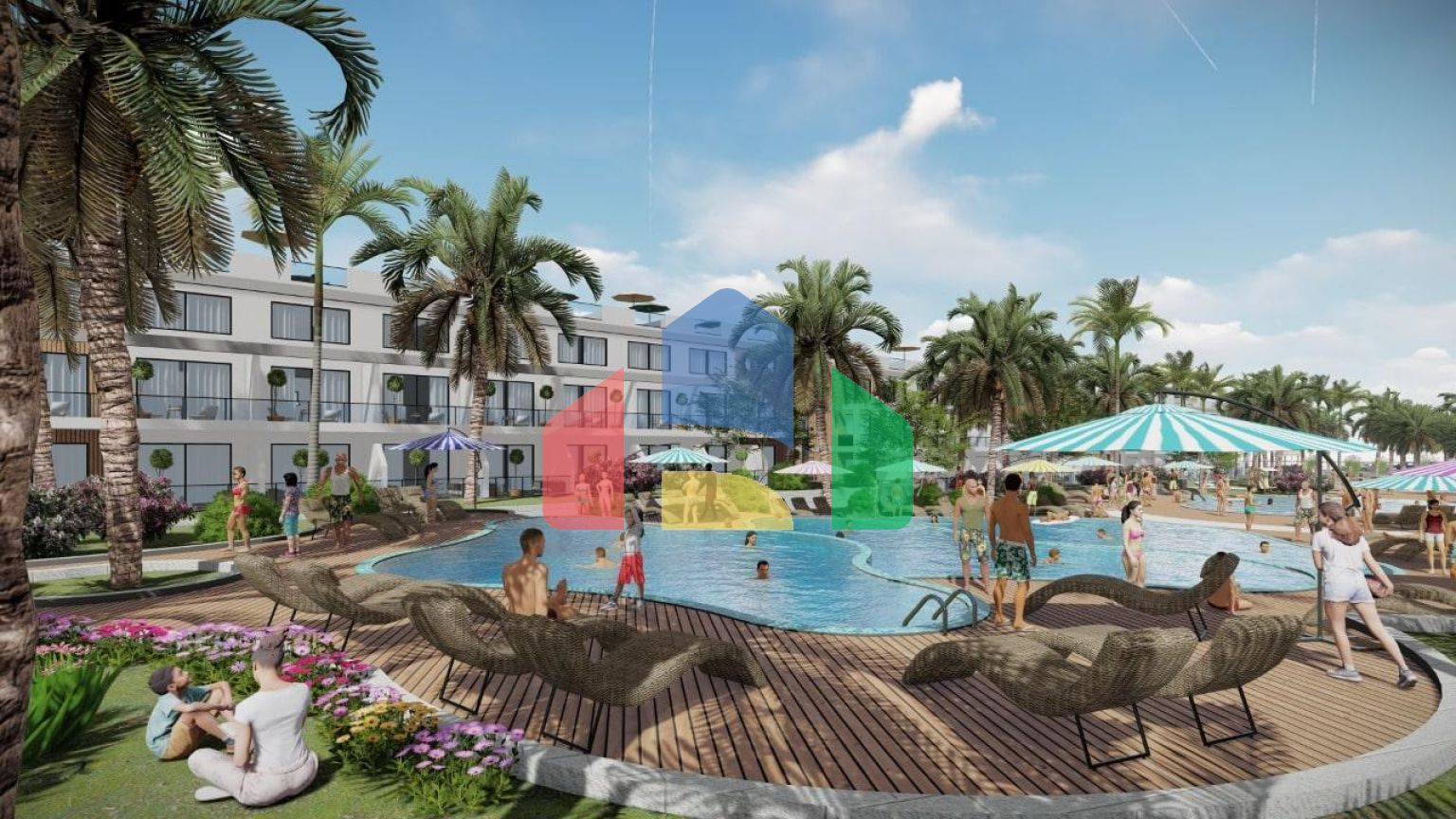 3-комнатный таунхаус 100 м2 + 27 м2 терраса в комплексе с частным пляжем