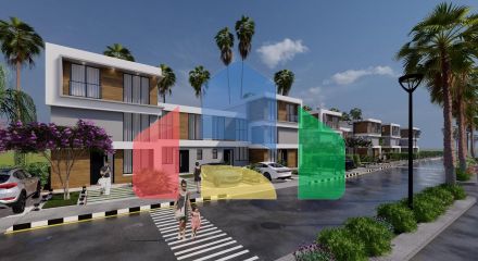 5-room townhouse of 277 m2 + 560 m2 of land in a complex with a private beach
