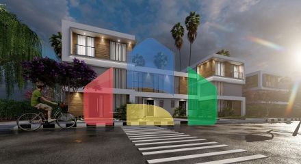 5-room townhouse of 277 m2 + 560 m2 of land in a complex with a private beach