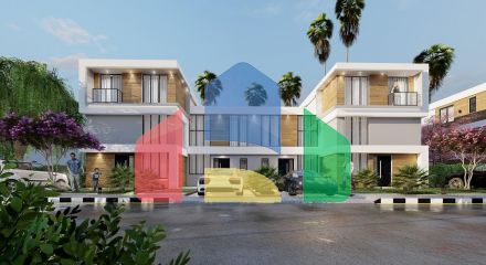 5-room townhouse of 277 m2 + 560 m2 of land in a complex with a private beach