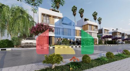 5-room townhouse of 277 m2 + 560 m2 of land in a complex with a private beach