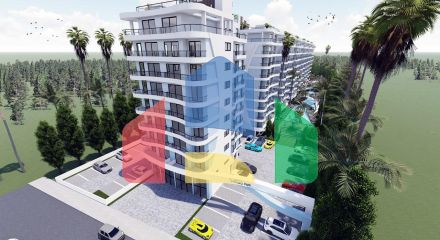 3 комнатная квартира (75 м2) в современном комплексе Искеле