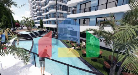 3 комнатная квартира (75 м2) в современном комплексе Искеле