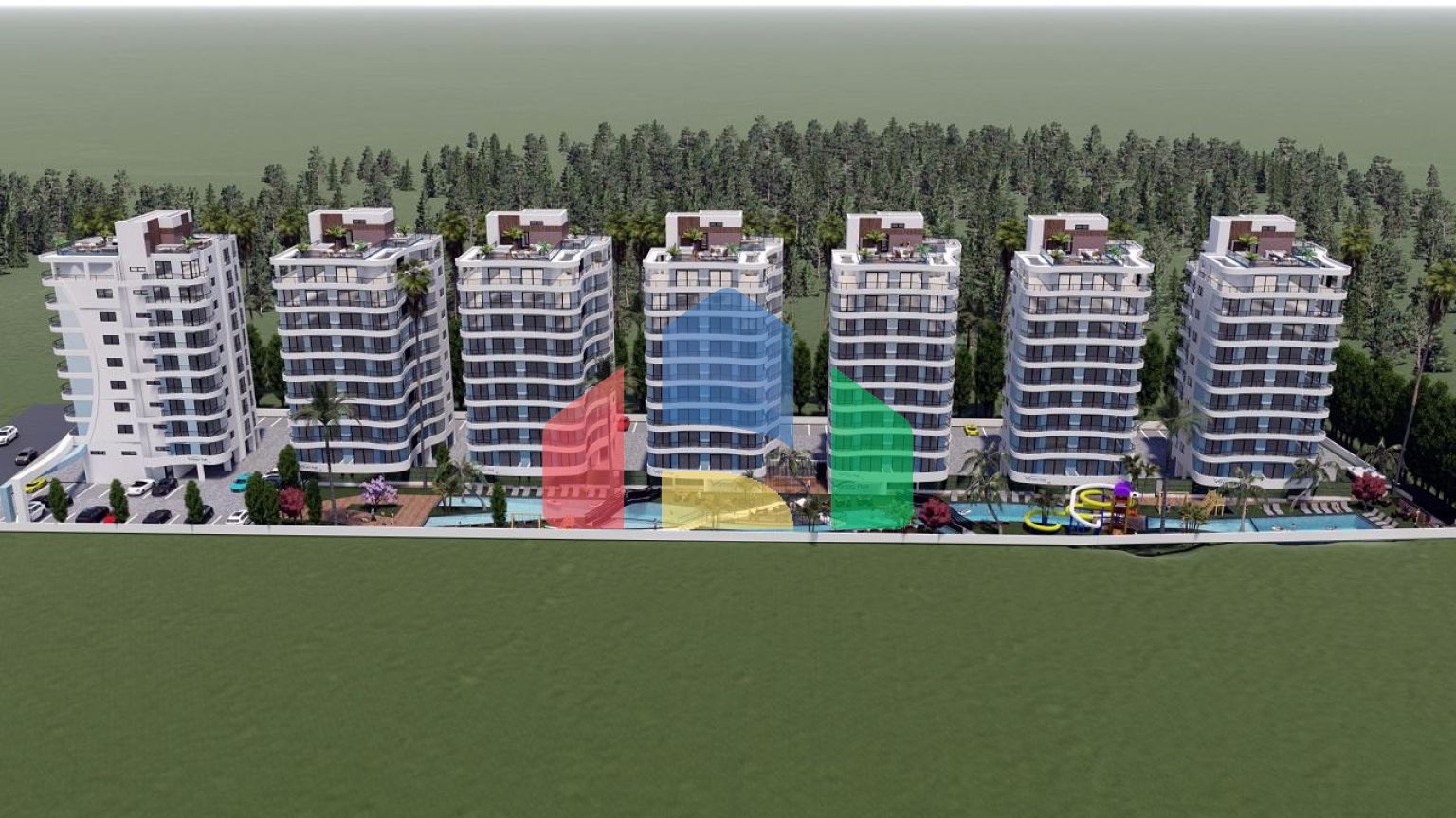 3 комнатная квартира (75 м2) в современном комплексе Искеле