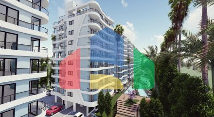 4 комнатная квартира (104 м2)  в современном комплексе рядом с Лонг -Бич