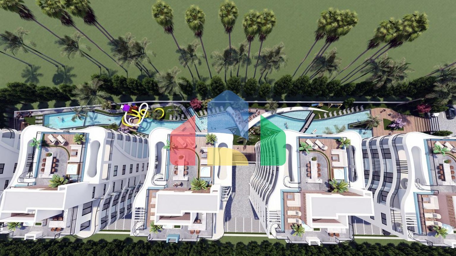 4 комнатная квартира (104 м2)  в современном комплексе рядом с Лонг -Бич