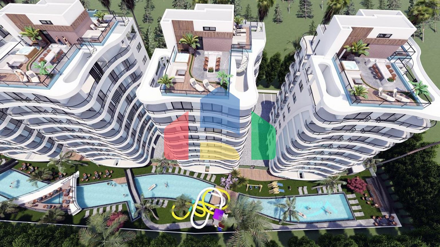 4 комнатная квартира (104 м2)  в современном комплексе рядом с Лонг -Бич