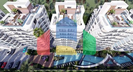 4 комнатная квартира (104 м2)  в современном комплексе рядом с Лонг -Бич