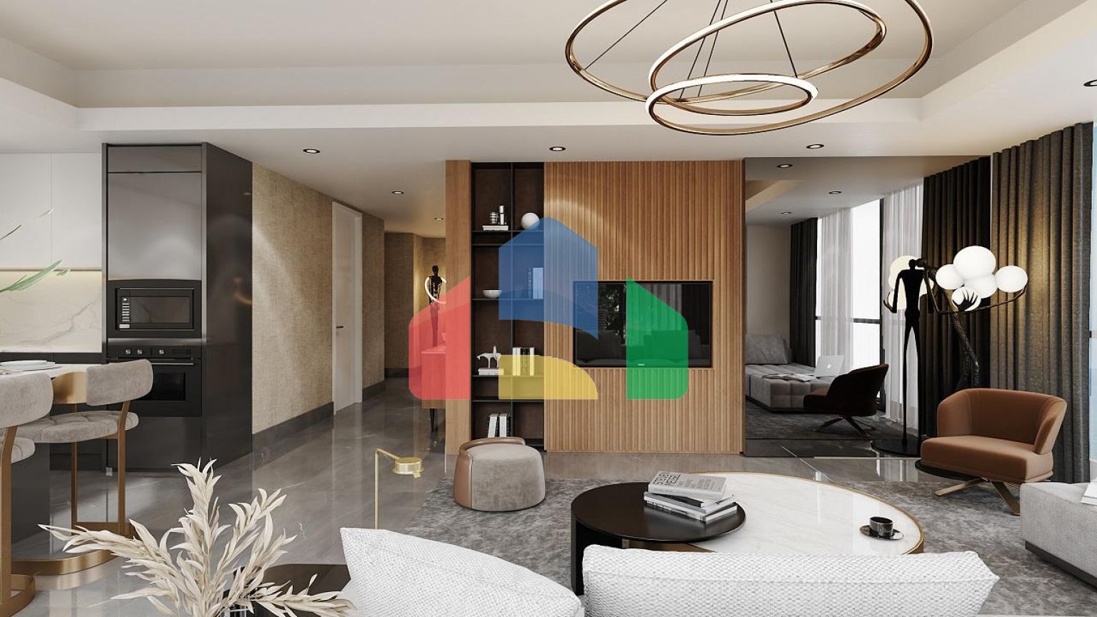 Четырехкомнатная квартира (159 м2 ) в роскошном комплексе рядом с песчаным пляжем