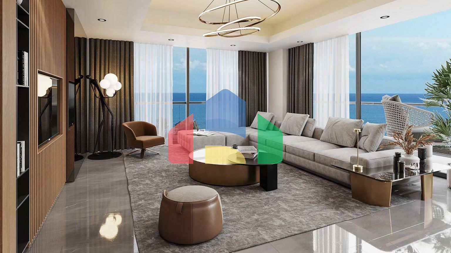 Четырехкомнатная квартира (159 м2 ) в роскошном комплексе рядом с песчаным пляжем