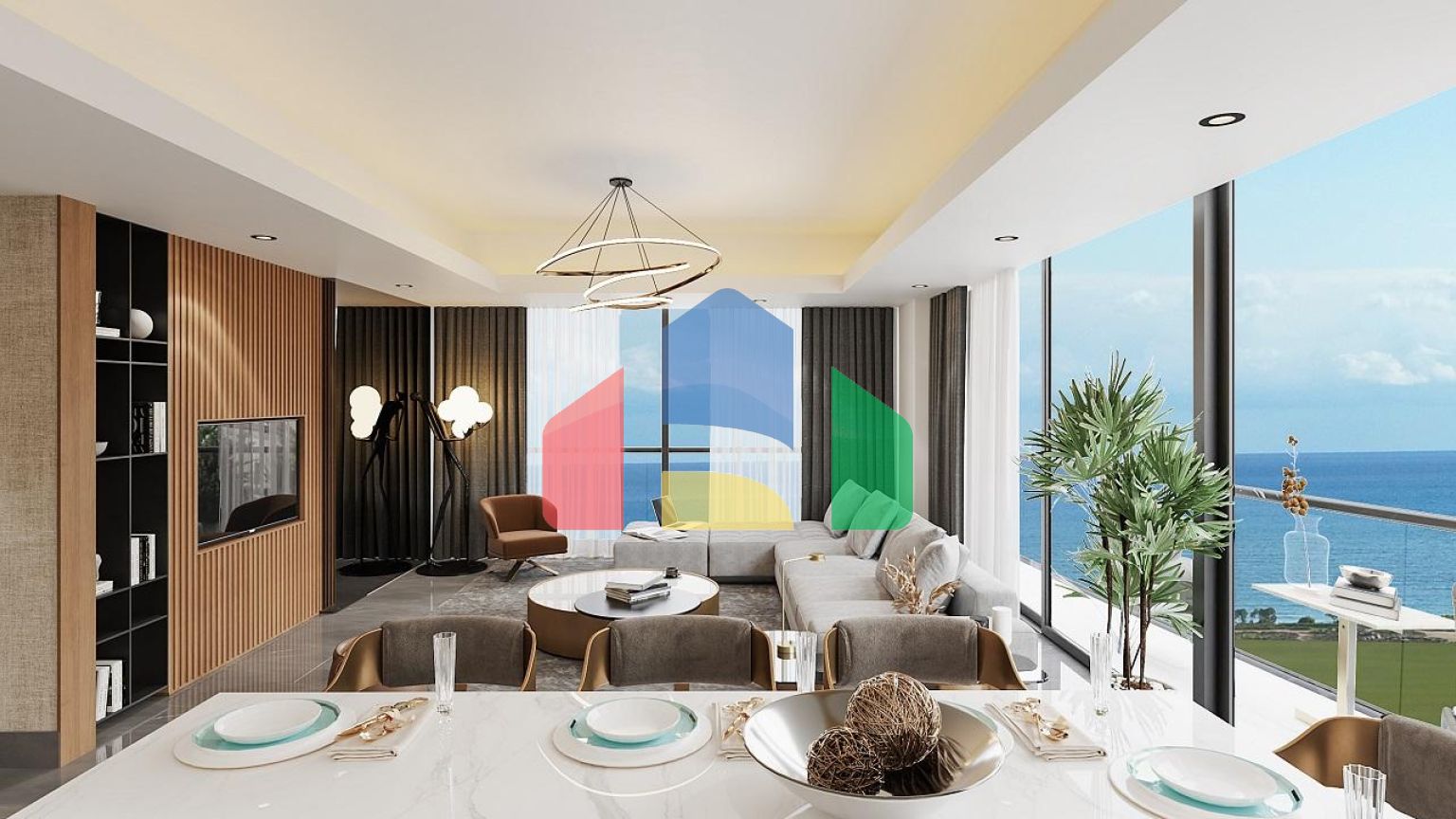 Четырехкомнатная квартира (159 м2 ) в роскошном комплексе рядом с песчаным пляжем