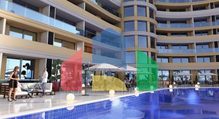 Studio 45 m2 in a luxury complex close to the beach