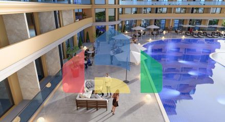 Studio 45 m2 in a luxury complex close to the beach