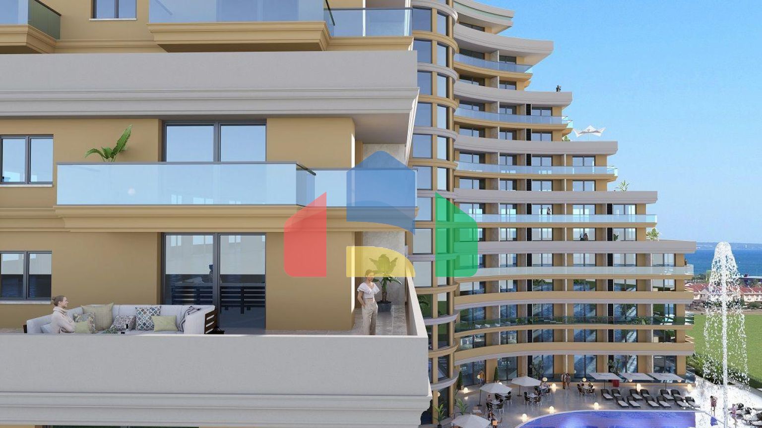 2 - комнатная квартира 72м2 в роскошном комплексе в 5 минутах от пляжа