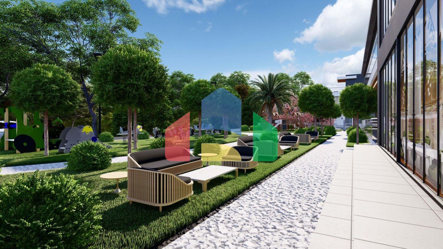 Студия 40м2 с садом 14м2 и террасой 14м2