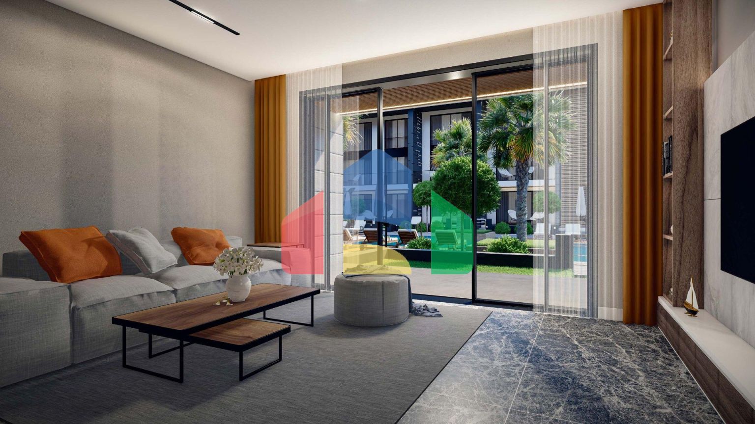 Студия 40м2 с садом 14м2 и террасой 14м2