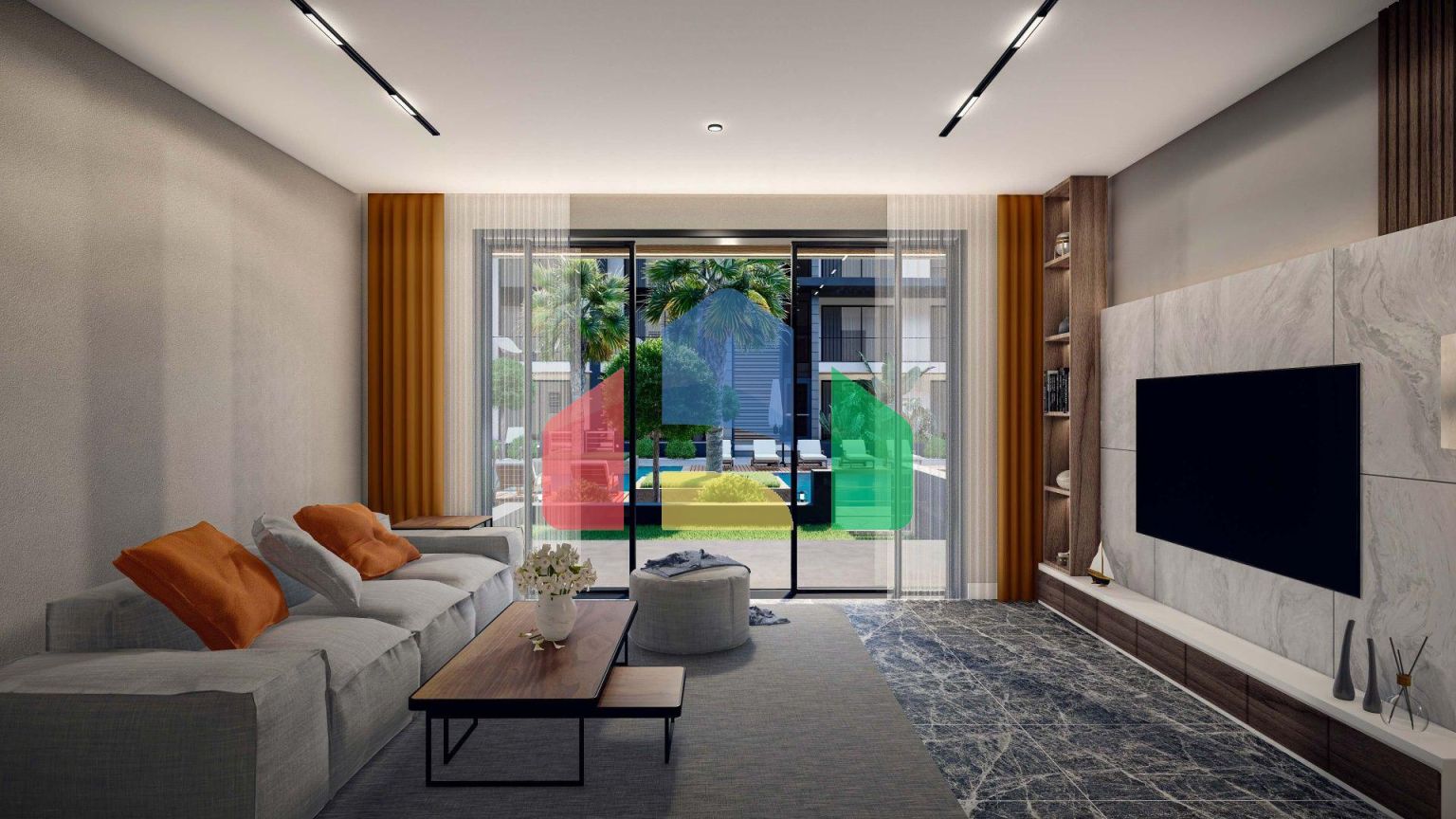 Студия 40м2 с садом 14м2 и террасой 14м2