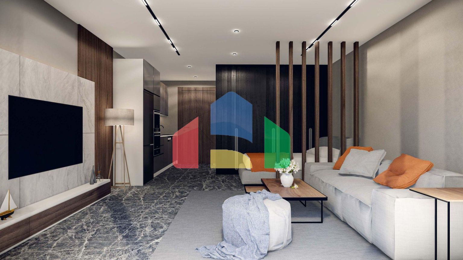 Студия 40м2 с садом 14м2 и террасой 14м2