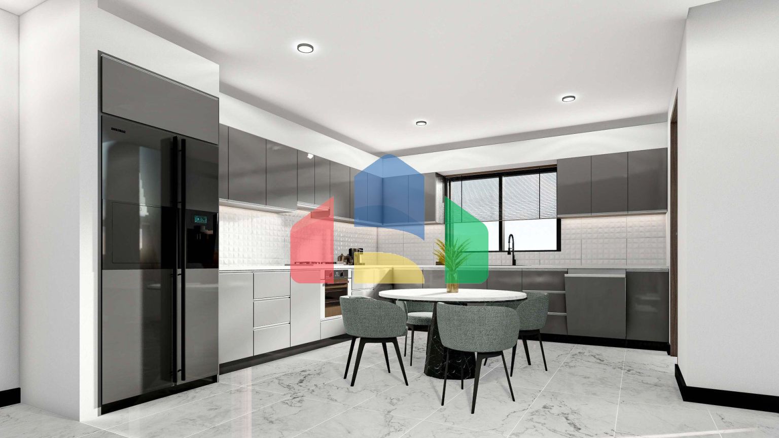 3+1 таунхаус  (181м2 с террасой на крыше 74 м2 ) в новом комплексе в Искеле