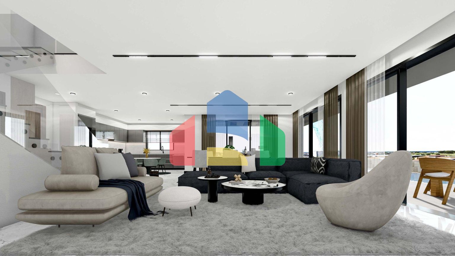 3+1 таунхаус  (181м2 с террасой на крыше 74 м2 ) в новом комплексе в Искеле