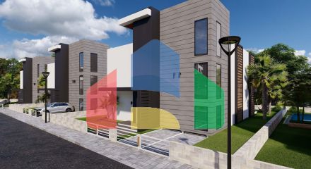 5-ти комнатная вилла  ( 250 м2 ) с большим балконом и террасой в Искеле