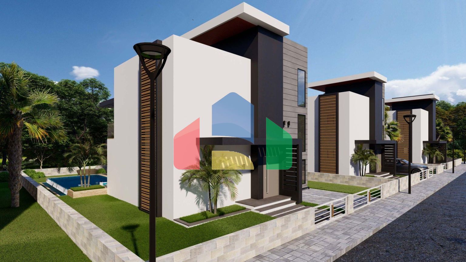 5-ти комнатная вилла  ( 250 м2 ) с большим балконом и террасой в Искеле