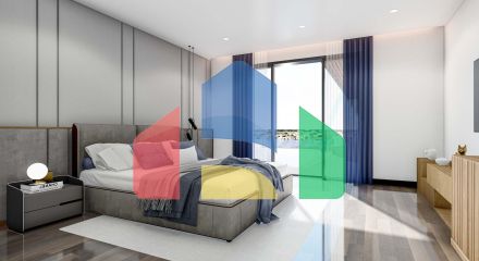 5-ти комнатная вилла  ( 250 м2 ) с большим балконом и террасой в Искеле