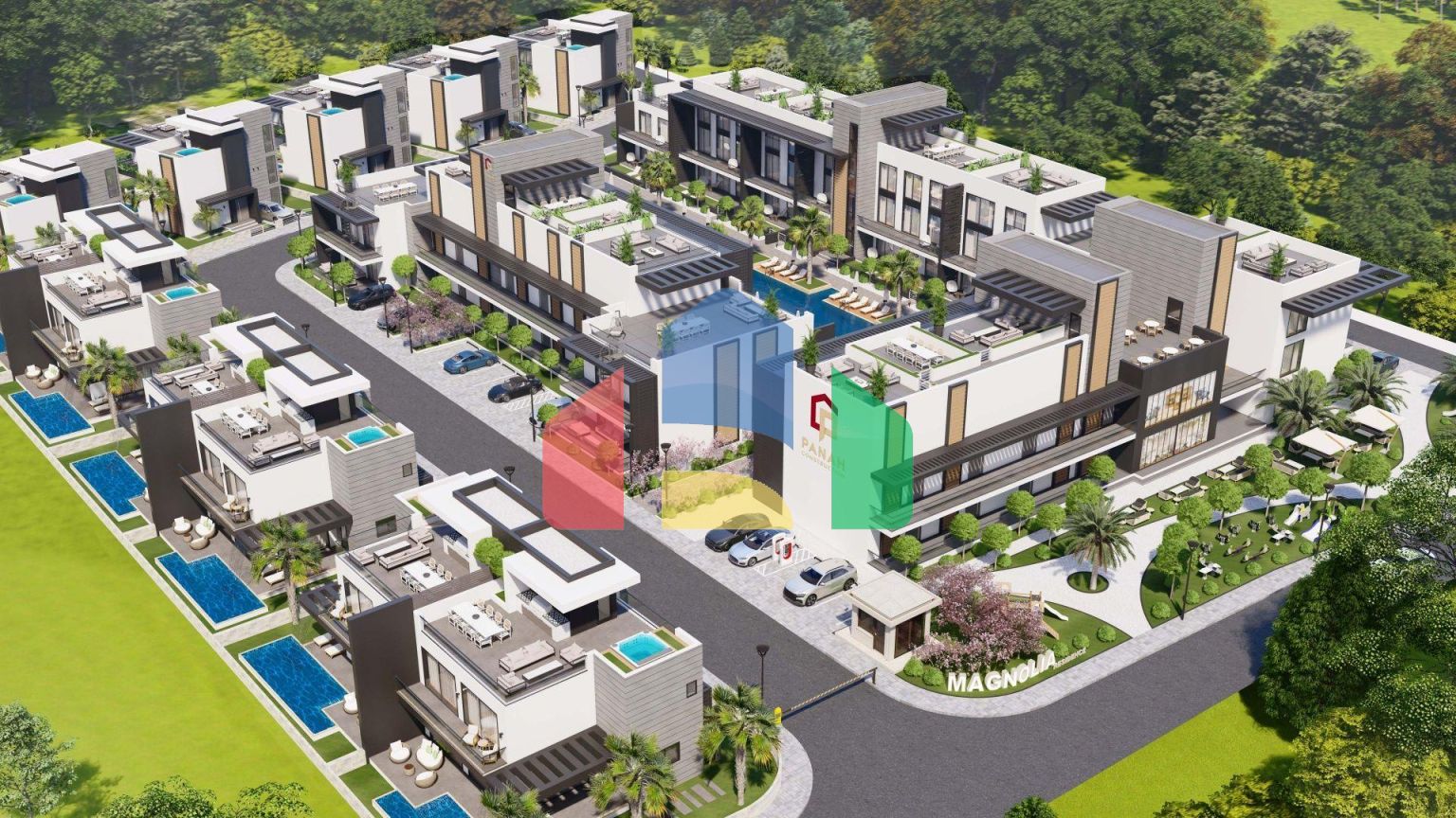 5-ти комнатная вилла  ( 250 м2 ) с большим балконом и террасой в Искеле