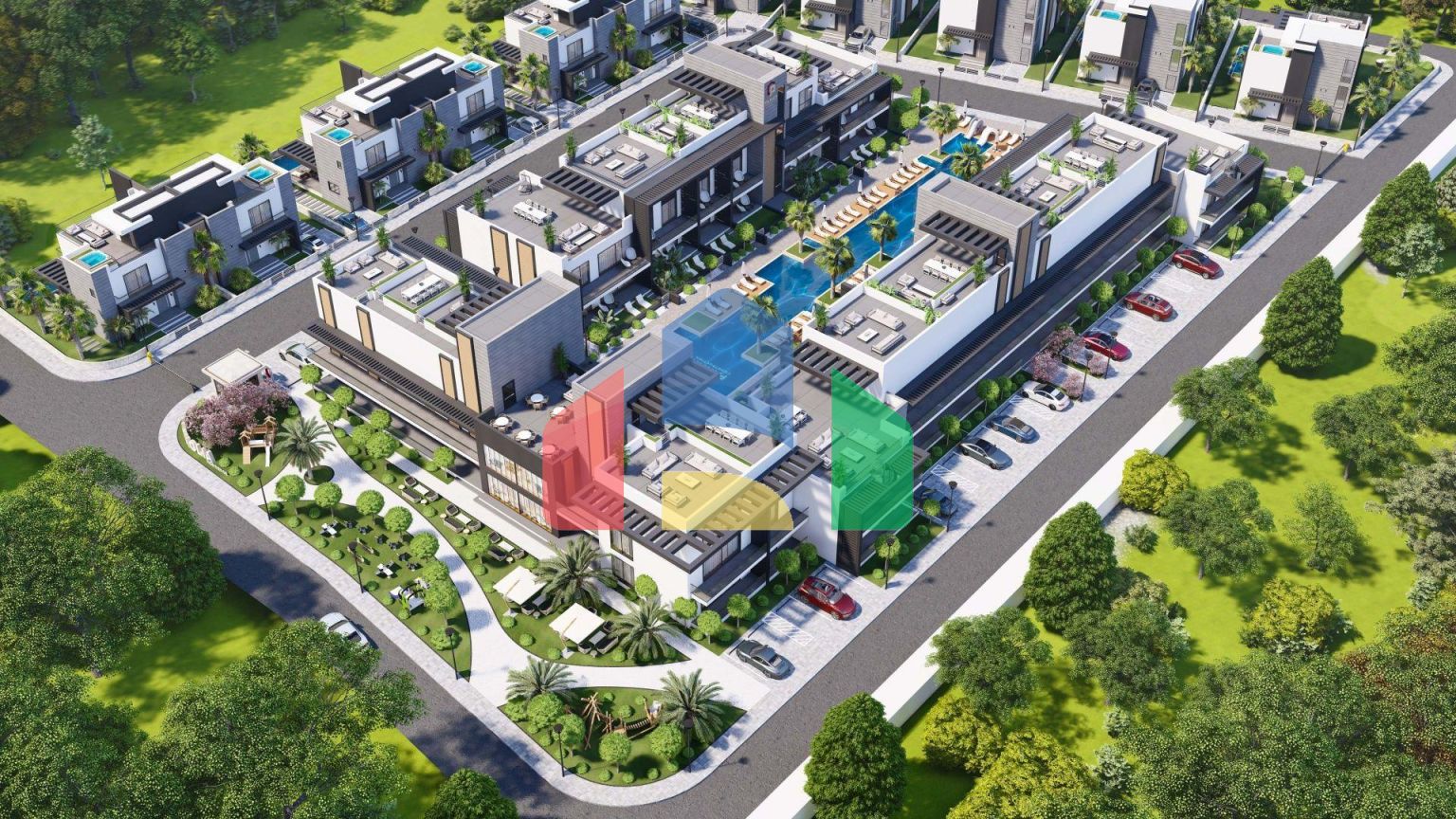 5-ти комнатная вилла  ( 250 м2 ) с большим балконом и террасой в Искеле