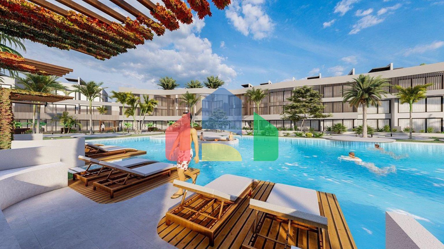 Студия (31,7 м2) в новом комплексе в Искеле