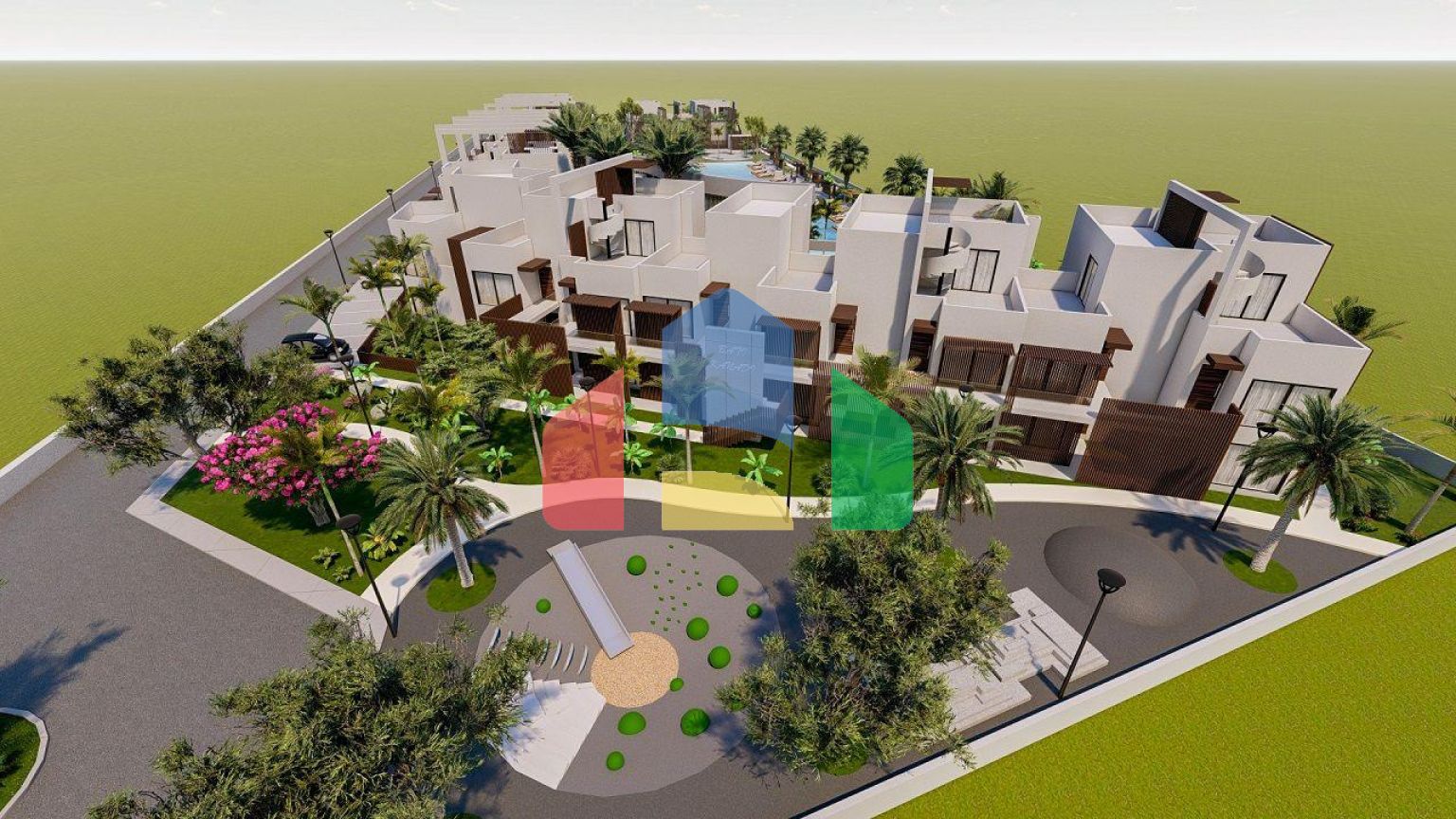 Двухкомнатная квартира (45 м2 ) с балконом в новом комплексе в Искеле