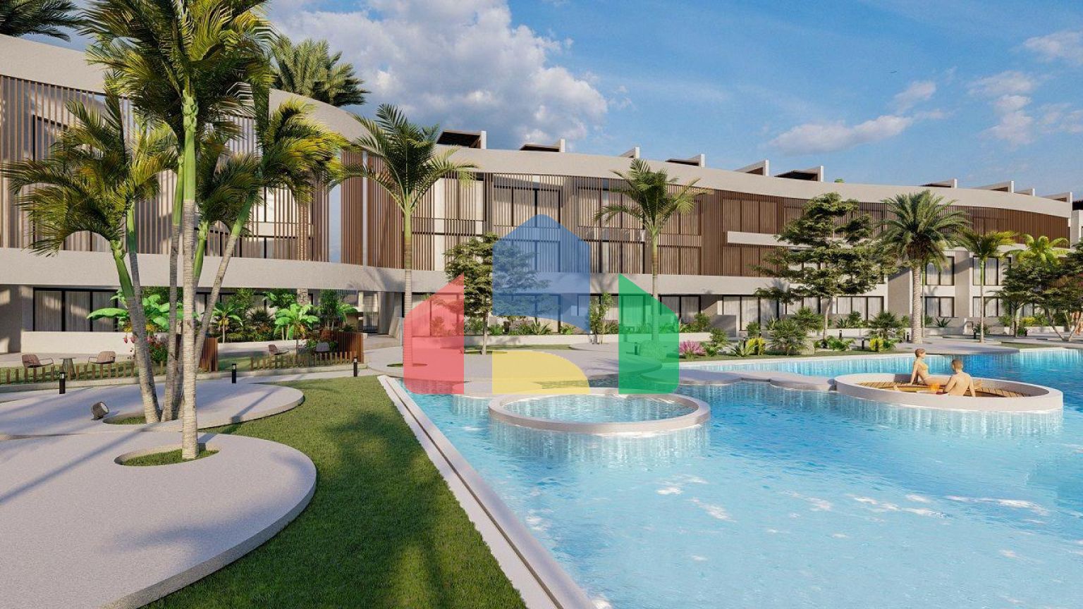 Двухкомнатная квартира (45 м2 ) с балконом в новом комплексе в Искеле