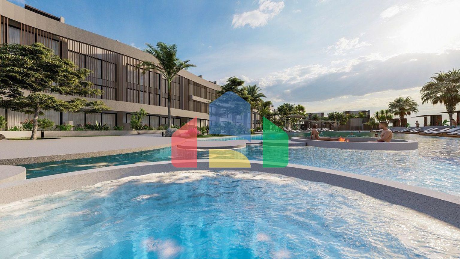 Двухкомнатная квартира (45 м2 ) с балконом в новом комплексе в Искеле