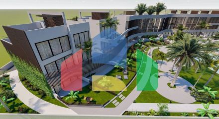 Квартира 2+1(70м2 ) с большой террасой и собственным садом в новом комплексе в Искеле