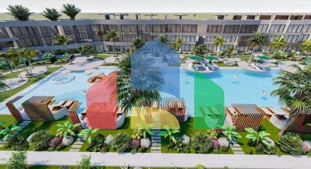 Квартира 2+1(70м2 ) с большой террасой и собственным садом в новом комплексе в Искеле