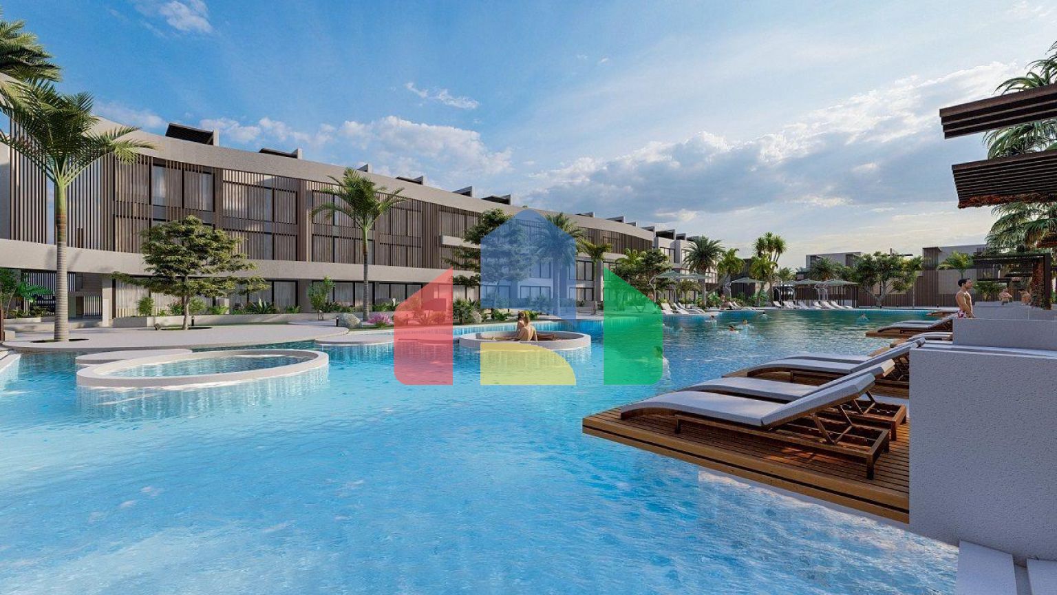 Квартира 2+1(70м2 ) с большой террасой и собственным садом в новом комплексе в Искеле