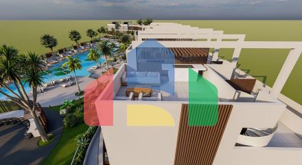 Квартира 2+1(70м2 ) с большой террасой и собственным садом в новом комплексе в Искеле