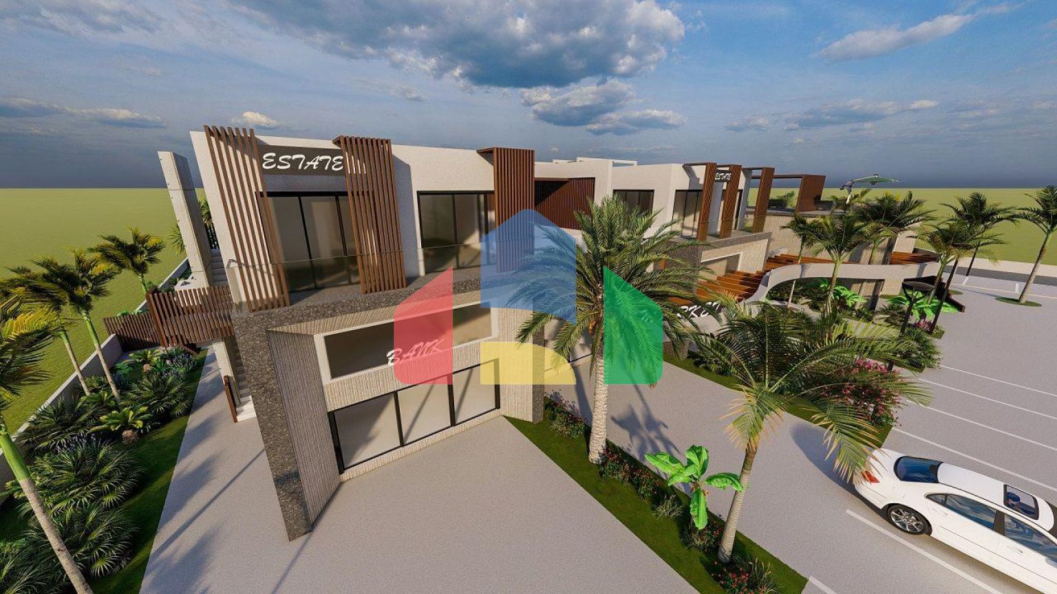 Квартира 2+1(70м2 ) с большой террасой и собственным садом в новом комплексе в Искеле