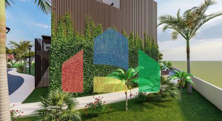 Квартира 2+1(70м2 ) с большой террасой и собственным садом в новом комплексе в Искеле