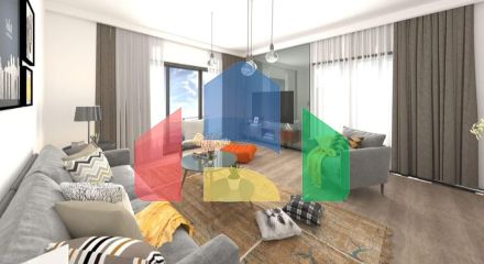 Квартира 2+1 (75 м2 ) в 800 метрах от песчаного пляжа в Йенибоазичи