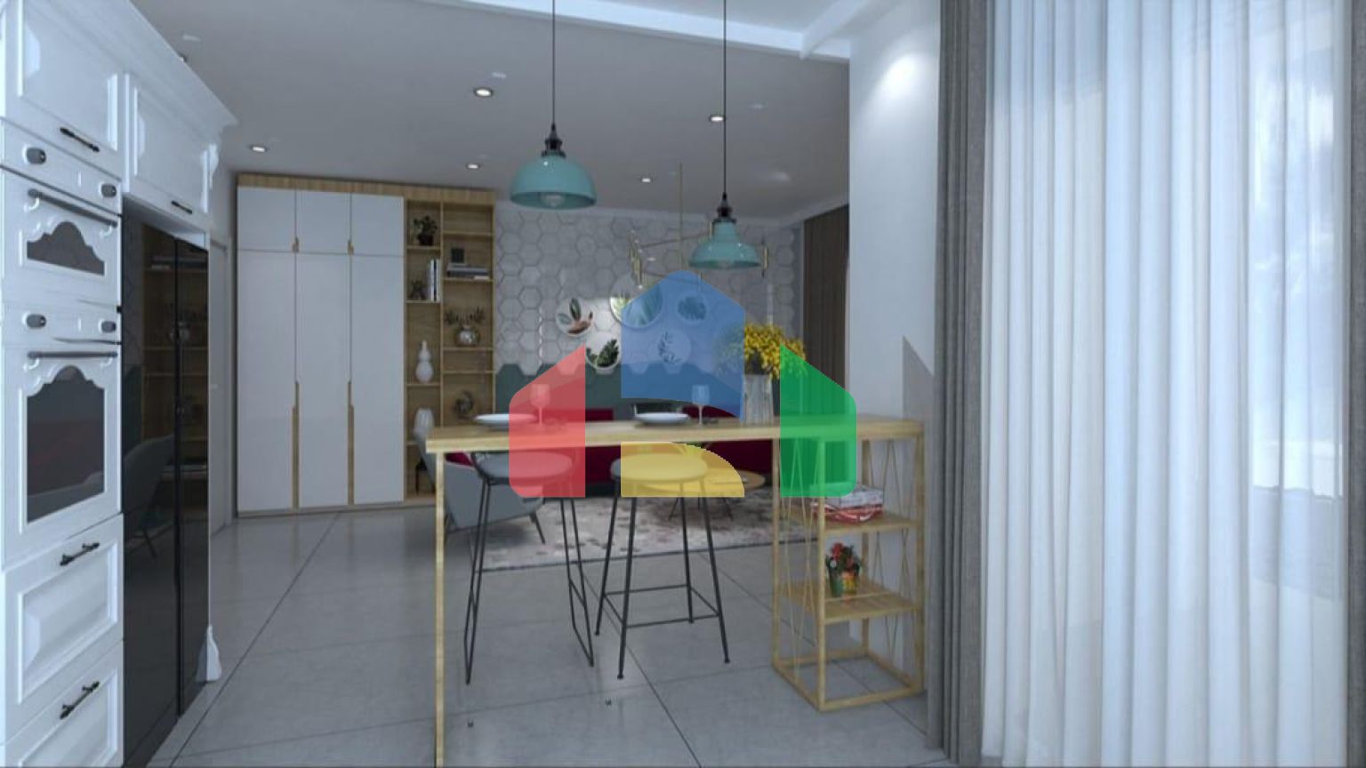 Квартира 2+1 (75 м2 ) в 800 метрах от песчаного пляжа в Йенибоазичи