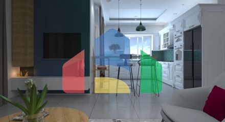 Квартира 2+1 (75 м2 ) в 800 метрах от песчаного пляжа в Йенибоазичи