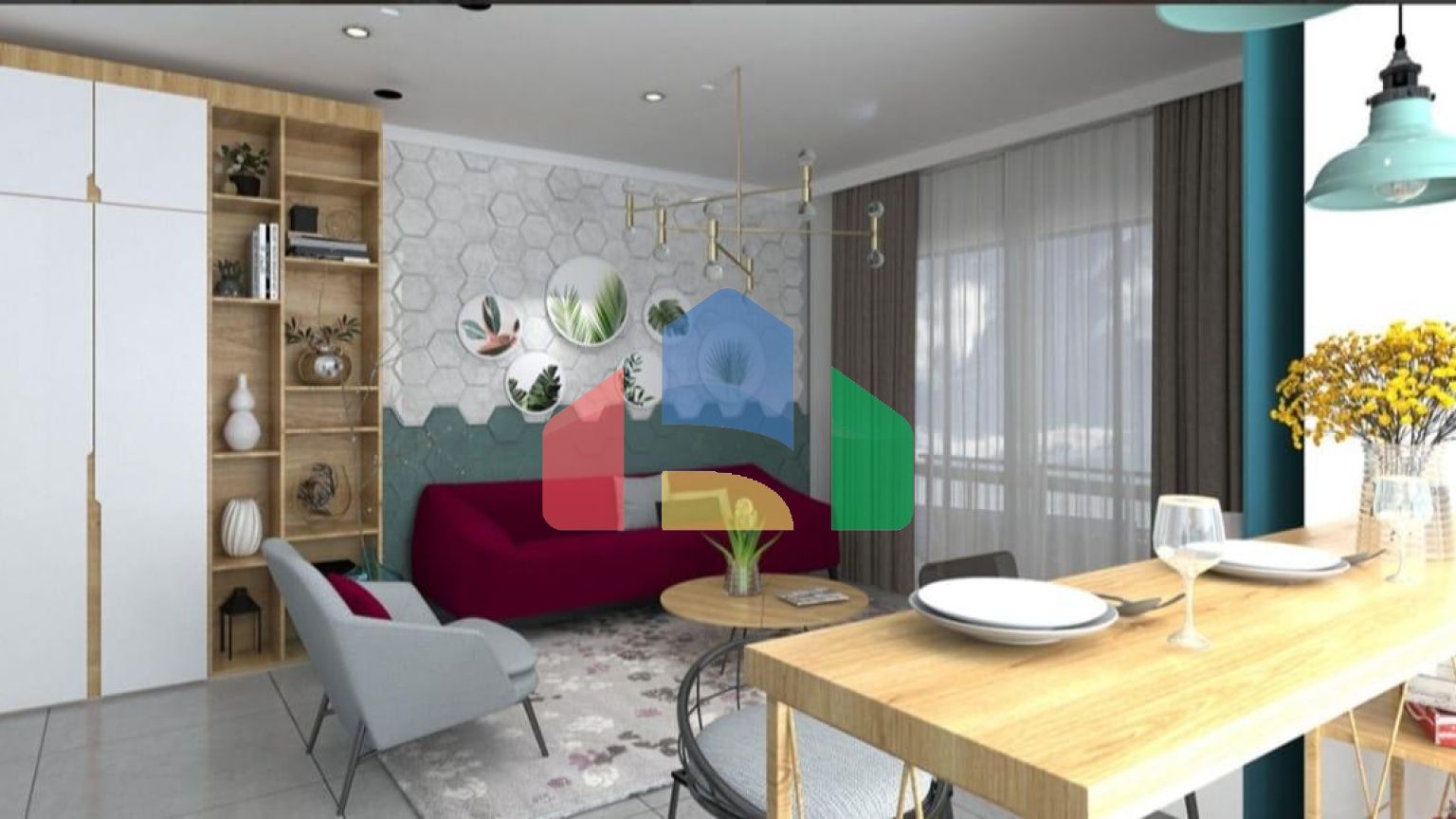 Квартира 3+1  (135 м2 ) в 800 метрах от песчаного пляжа в Йенибоазичи