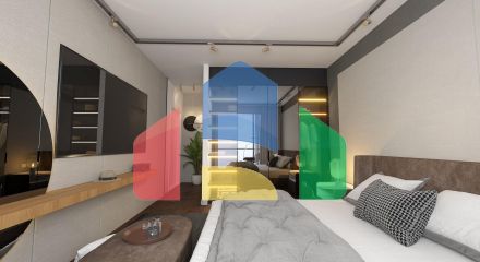 One-bedroom apartment 86 m2 in a luxury complex 2 kilometers from the beach