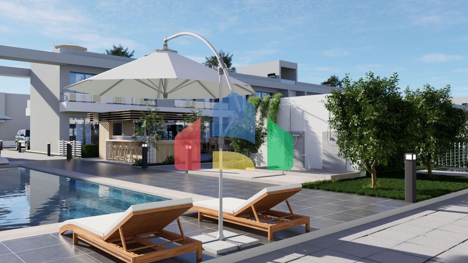 Студия 52 м2 с палисадником в 5 минутах от пляжа