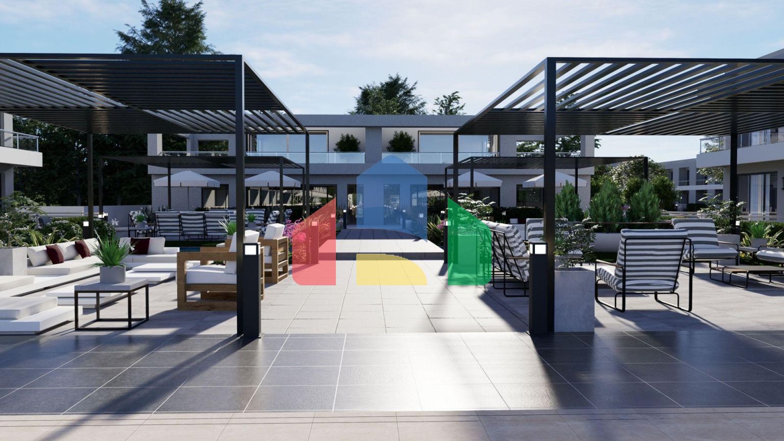 Студия 52 м2 с палисадником в 5 минутах от пляжа