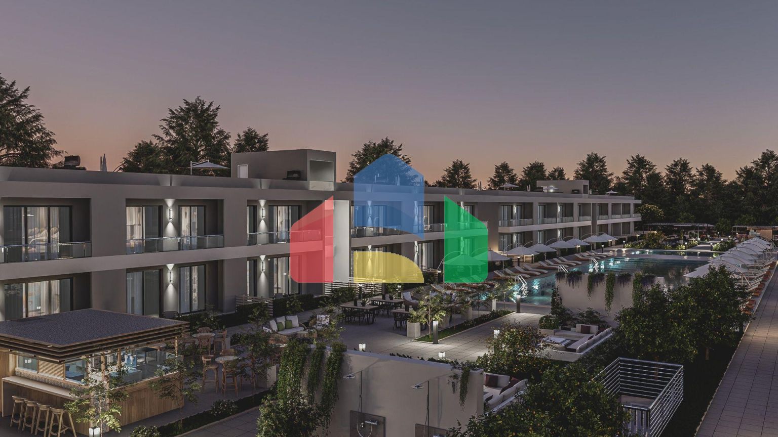 Студия 52 м2 с палисадником в 5 минутах от пляжа