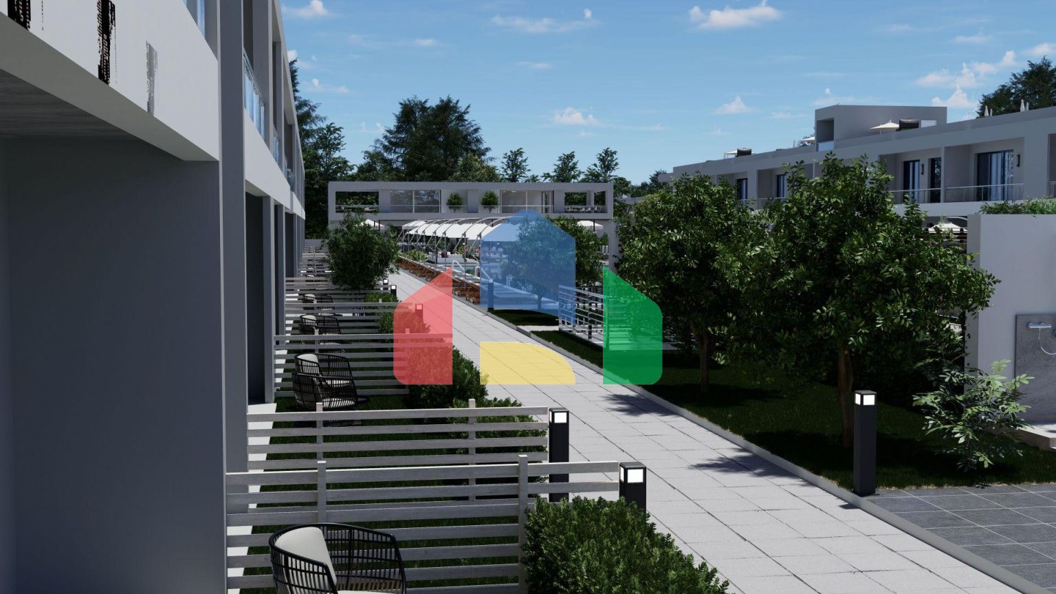 Студия 52 м2 с палисадником в 5 минутах от пляжа