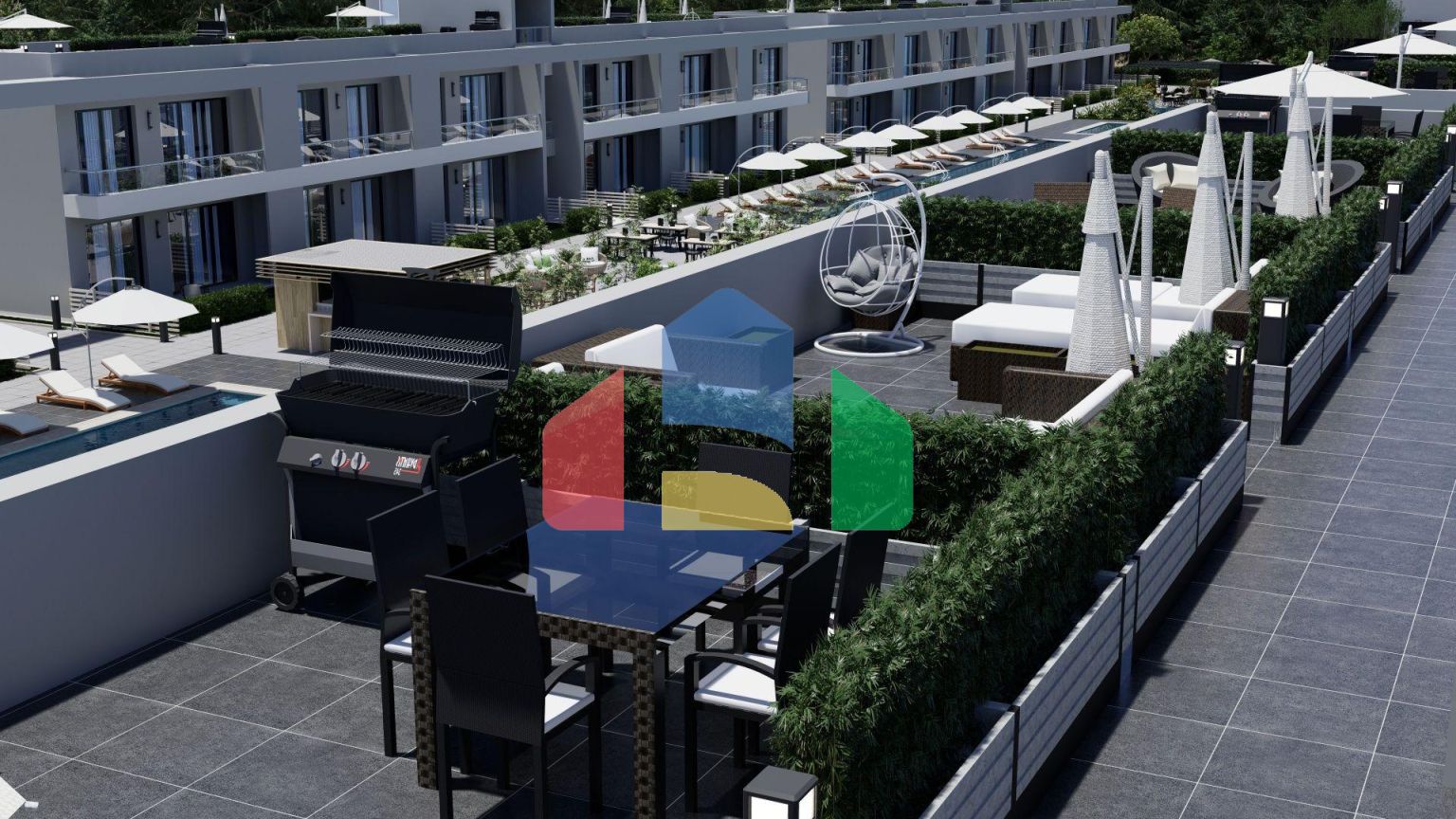 Двухкомнатная квартира 97 м2 с террасой на крыше в современном комплексе в Енибоазичи