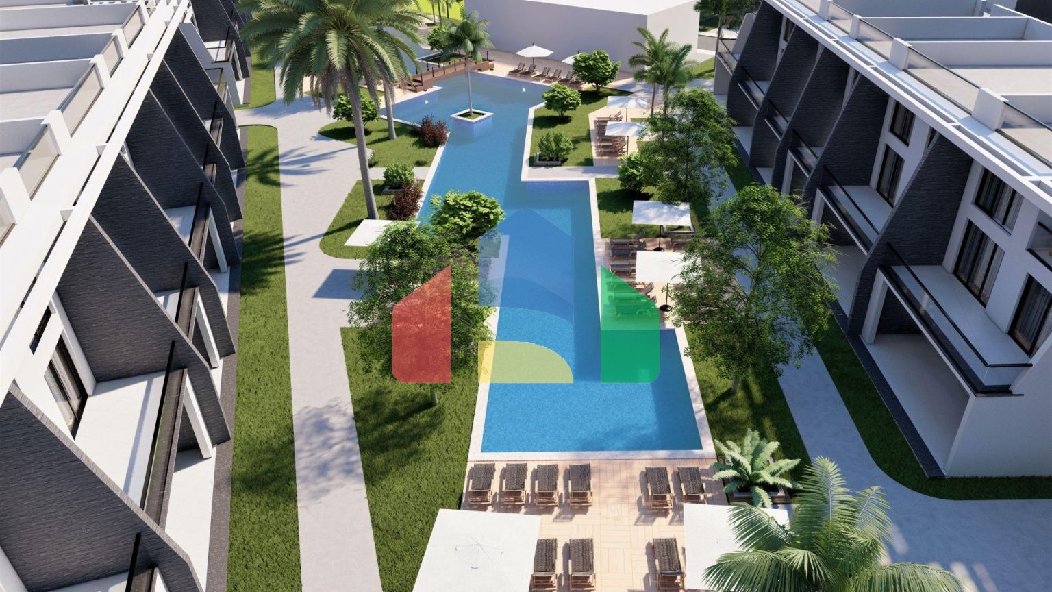 Двухкомнатная квартира 67  м2 в 850 метрах от пляжа 